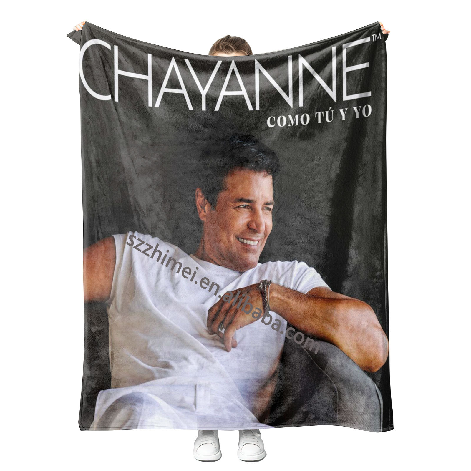 2024 Newest wholesale custom logo chayanne design luxury printed soft thickened flannel Throw Blanket