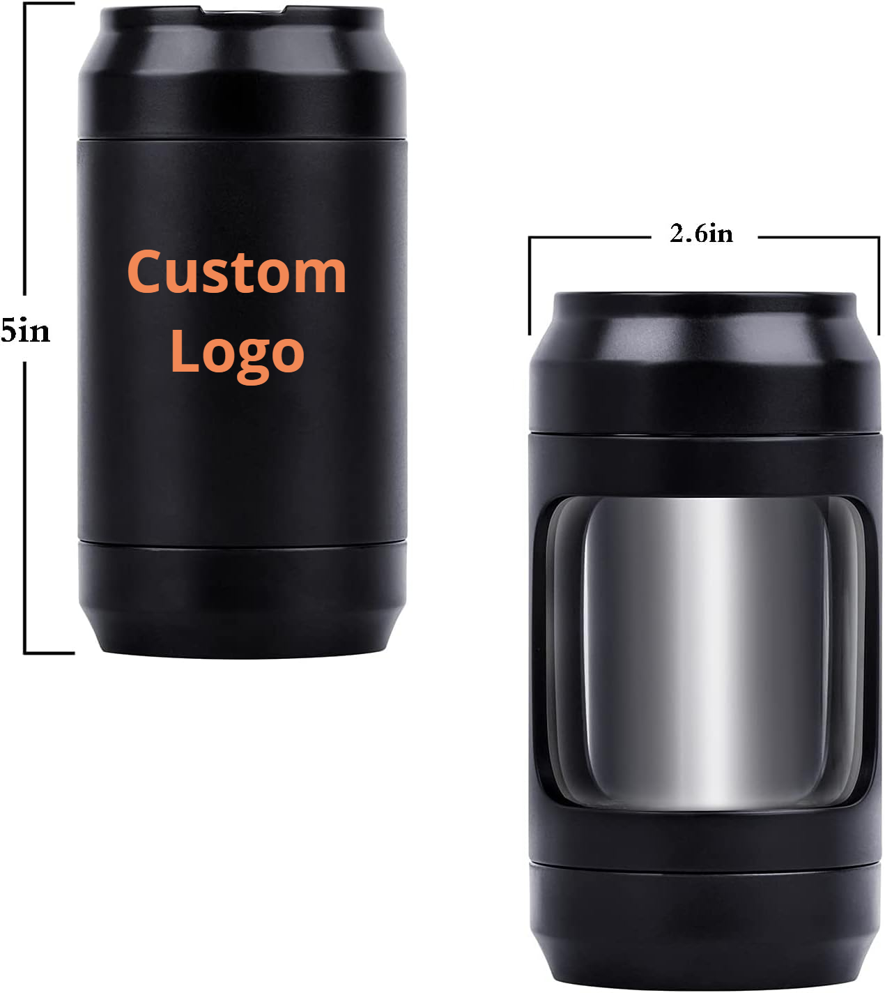 Custom storage Light Up LED Transparent Seal Storage Viewing Glass Airtight Jar with Grinder 8 Magnification Glass