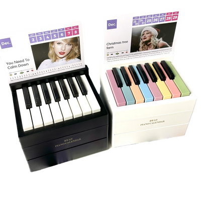 2024 new products custom design taylor swift 3D Memo Pad Creative Time Playable Piano Desk Calendar with 52 World Famous Songs