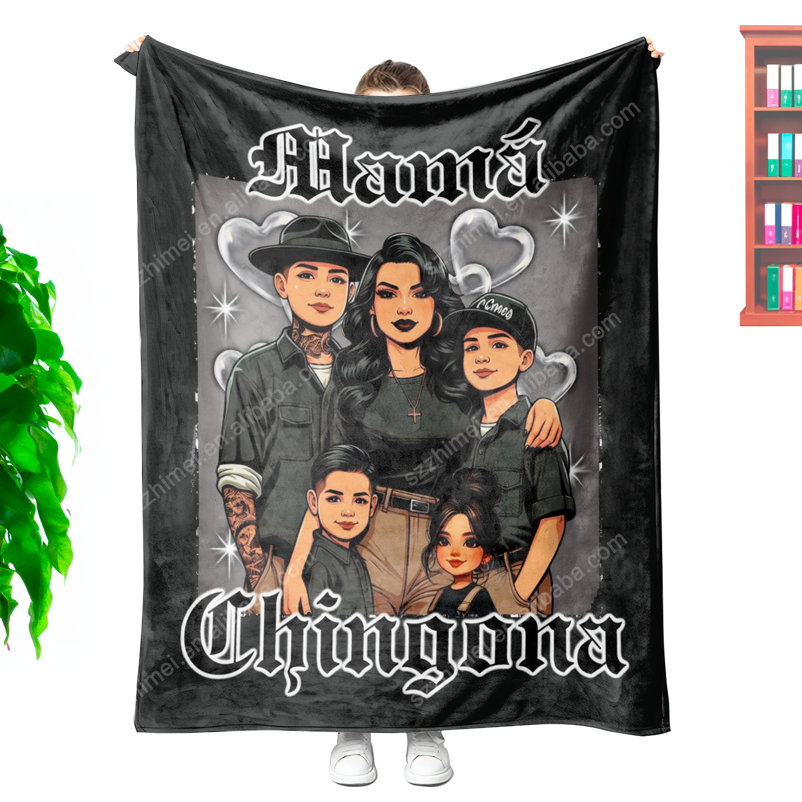 Personalized Custom Spanish Mom Chingona Mama Chicano Chicana Blankets Mothers Day Gift Fleece Throw Blanket 50*60in