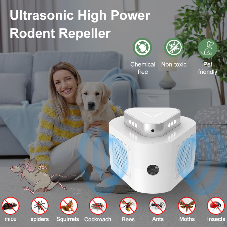 2024 Newest 360 Degree Ultrasonic Pest Mice And Rats Indoor Use Ultrasound Pest Mouse Repellent control Electronic Repeller