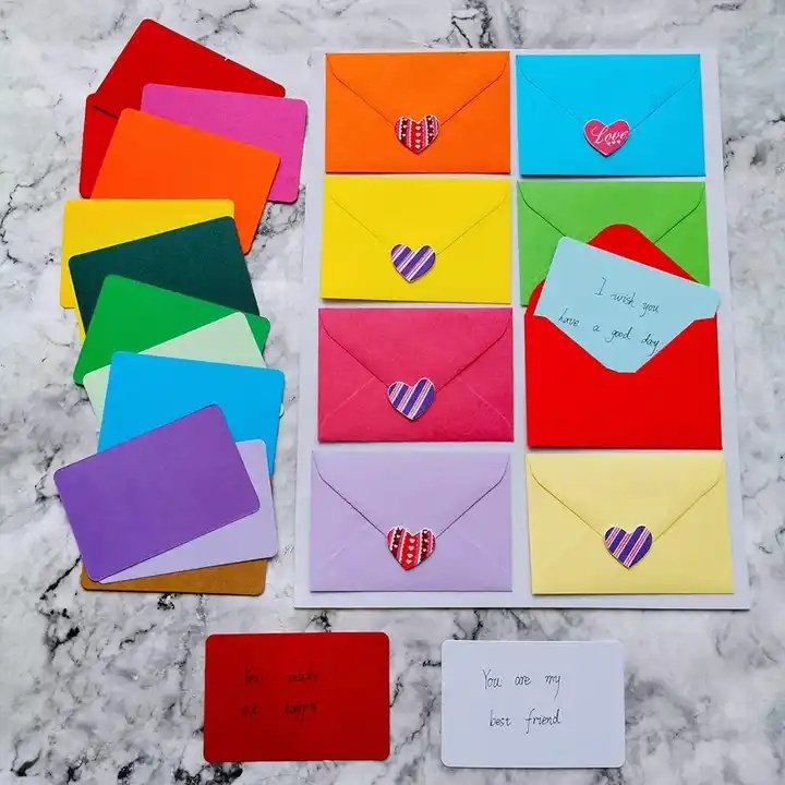 Colorful Mini Envelopes with Blank Business Cards Note Cards for Notecards Quick Thank You