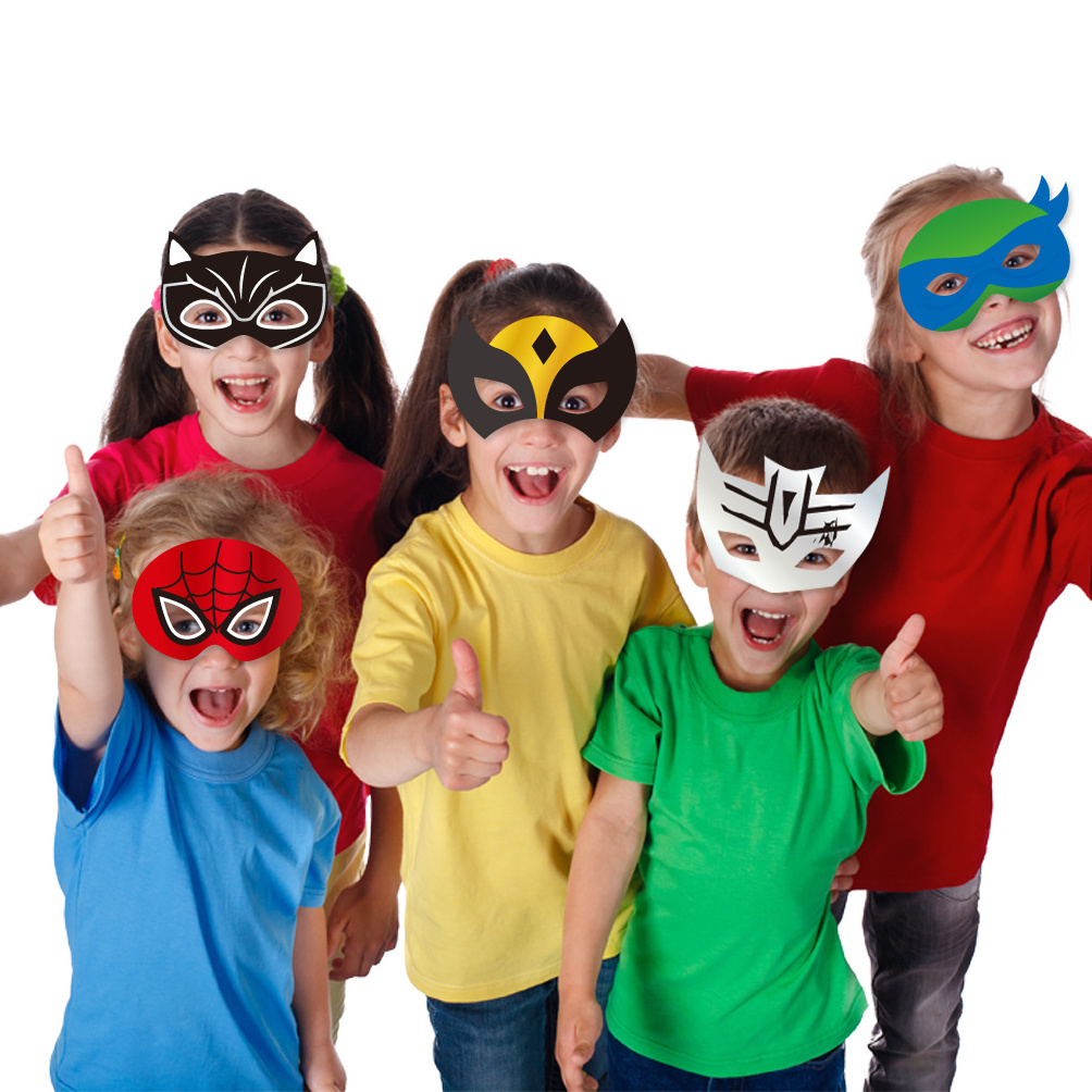 Wholesale Kids Superhero Themed Party Supplies Face Masks Halloween Birthday Masquerade Party Eye Mask