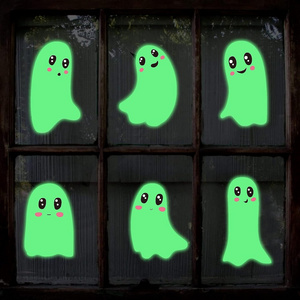 Halloween Glow Ghosts Window Clings Decals Halloween Party Decorations Kids Room Window Stickers Decor