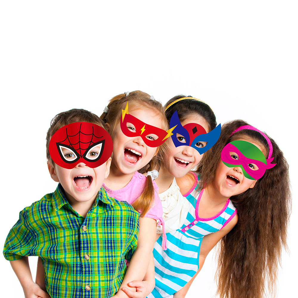 Wholesale Kids Superhero Themed Party Supplies Face Masks Halloween Birthday Masquerade Party Eye Mask