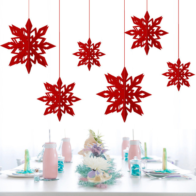 Winter Christmas Snowflakes Hanging 3D Paper Snowflake Garland Christmas Holiday Winter Wonderland Frozen Party Decoration