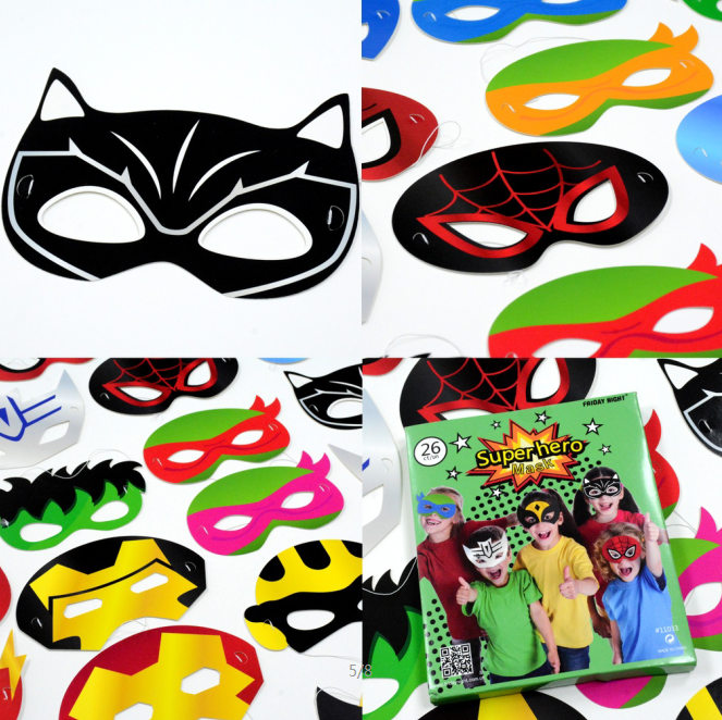 Wholesale Kids Superhero Themed Party Supplies Face Masks Halloween Birthday Masquerade Party Eye Mask