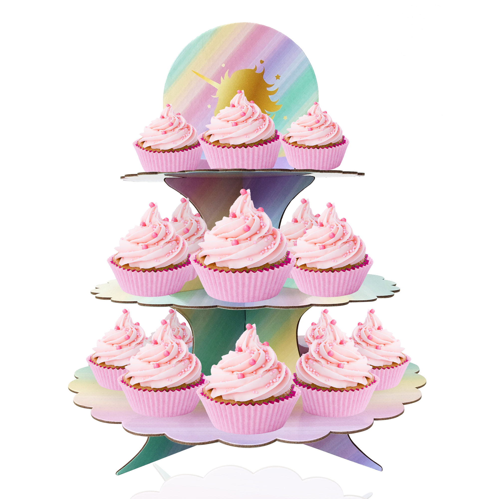 Unicorn cake stand Cardboard Paper Mini Cupcake 3 Tier Cinderella Carriage New design unicorn theme cake stander