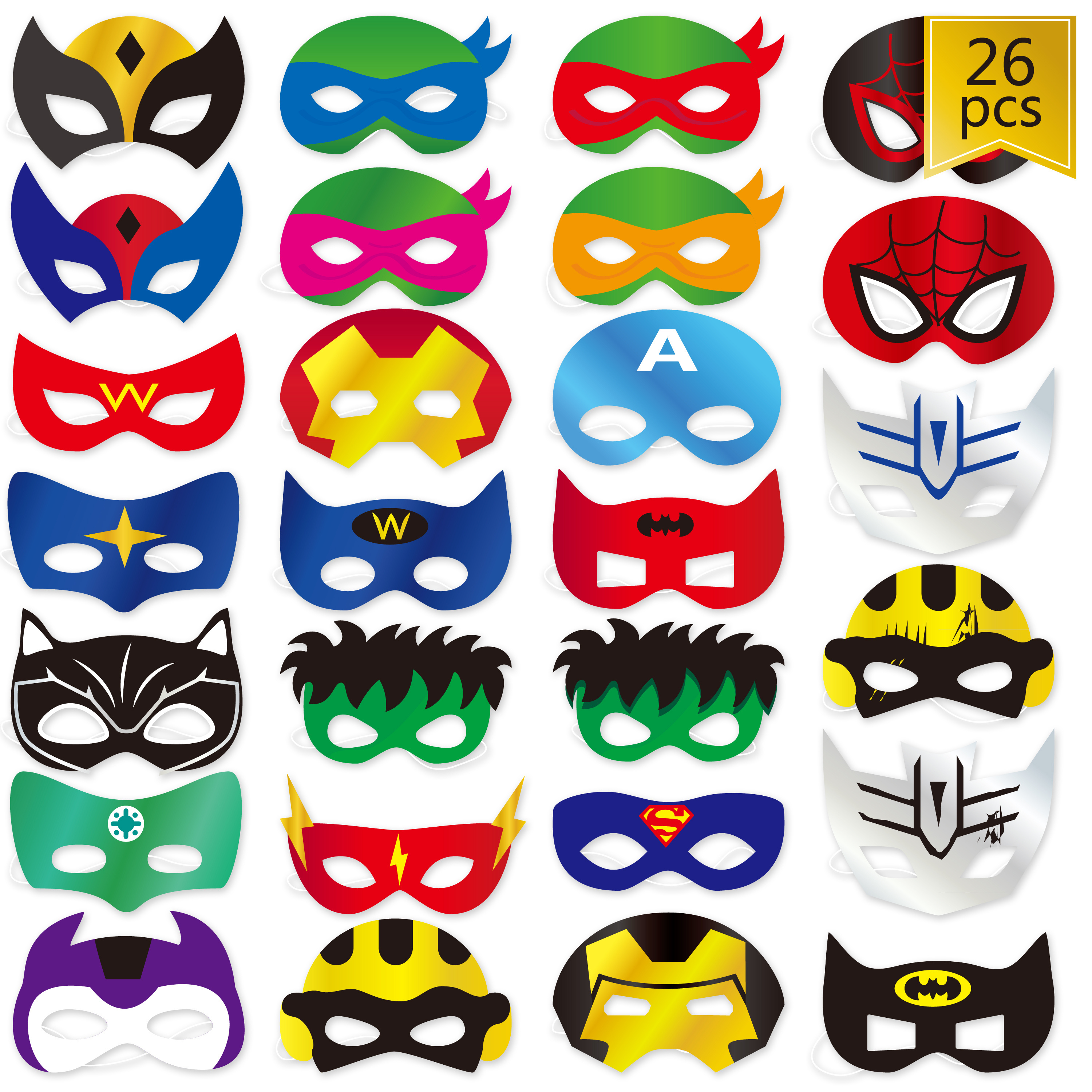 Wholesale Kids Superhero Themed Party Supplies Face Masks Halloween Birthday Masquerade Party Eye Mask