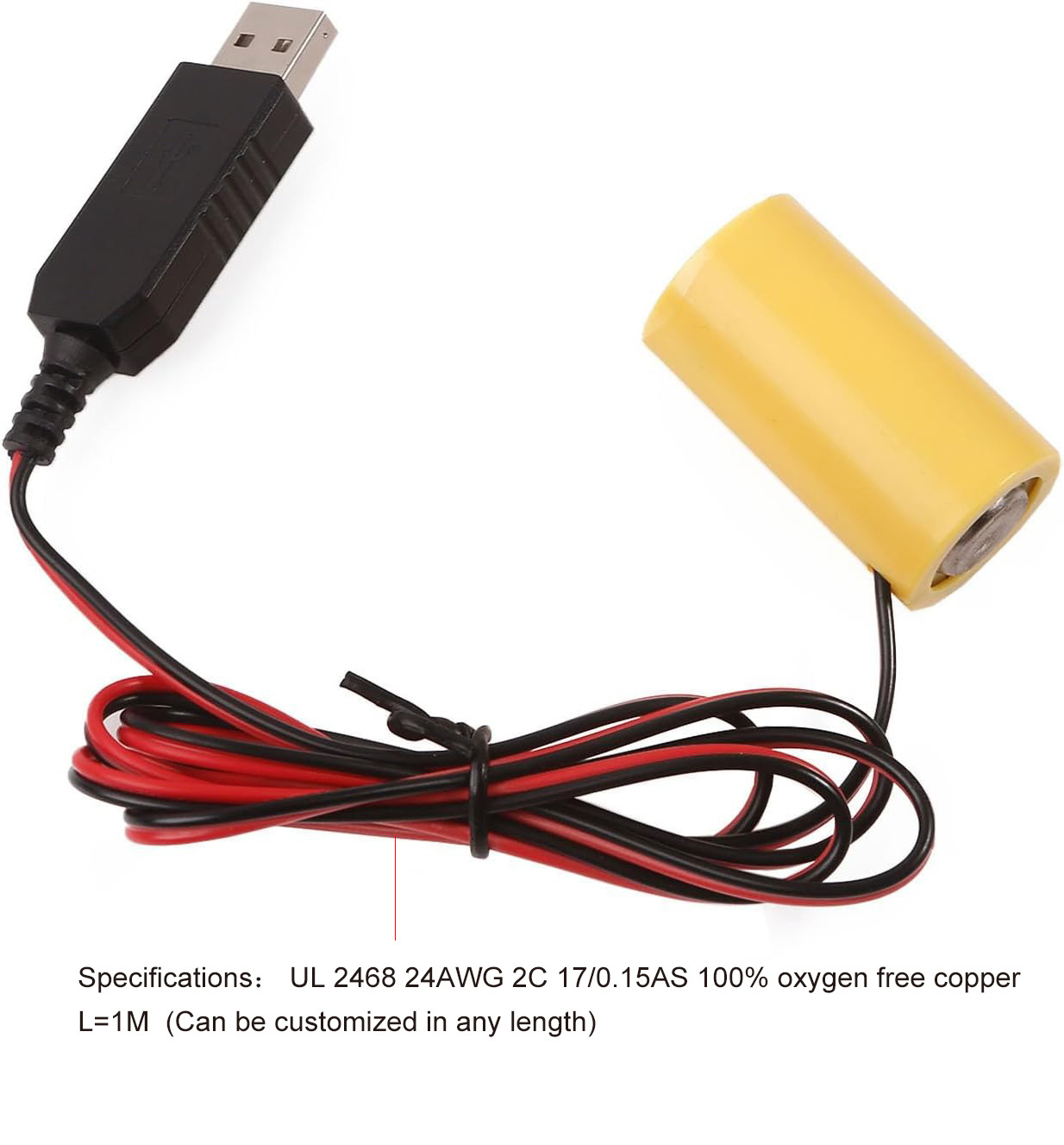 USB to 4.5V LR14 C Battery Eliminators Cable Cord Battery Power Supply Wire for Toy Controllers Water Heater Controllers