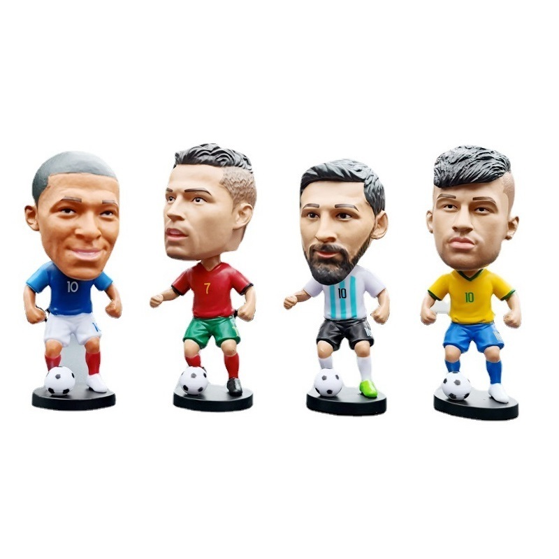 2022 Qatar Football CUP Star Bobble head Statue PVC Resin Two Material for Choice Messi Neymar Bobble Head