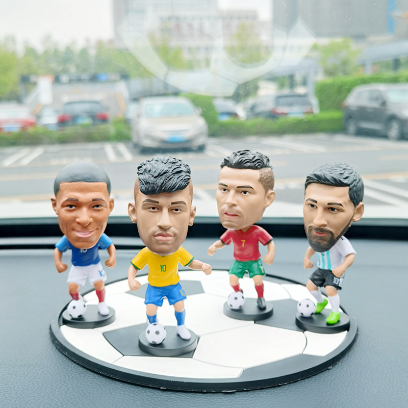 2022 Qatar Football CUP Star Bobble head Statue PVC Resin Two Material for Choice Messi Neymar Bobble Head