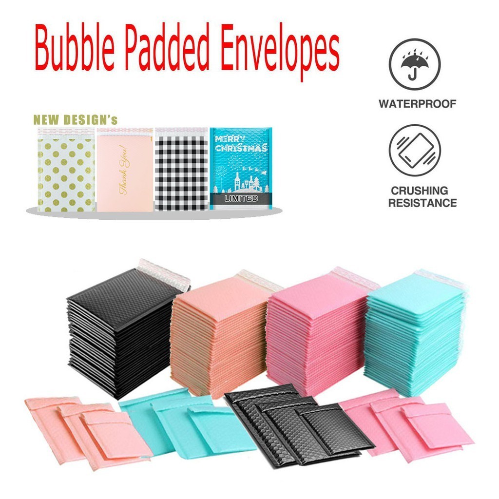 Pink Blue  Black  Bubble Mailer Plastic Padded Envelope Shipping Bag Packaging box