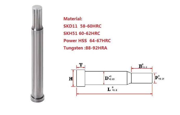 custom metal alloy silicone steel hole guide punch cold heading machine tools product dies cut craft felt punch pin