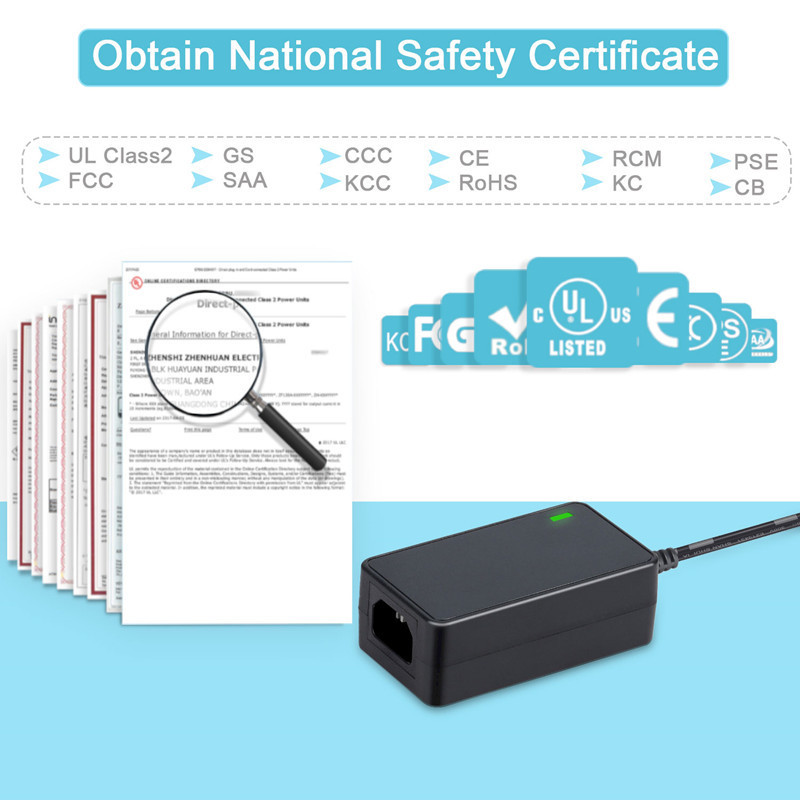 Ul Class2 Custom Constant Voltage Dc Jack 5.5mm Led Lamp 24w 24v 36v 48v Electronic Efficiency Power Supply