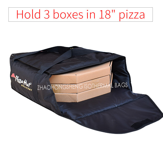 Custom brand black rubbermaid pizza hut delivery bag thermal pizza delivery bag