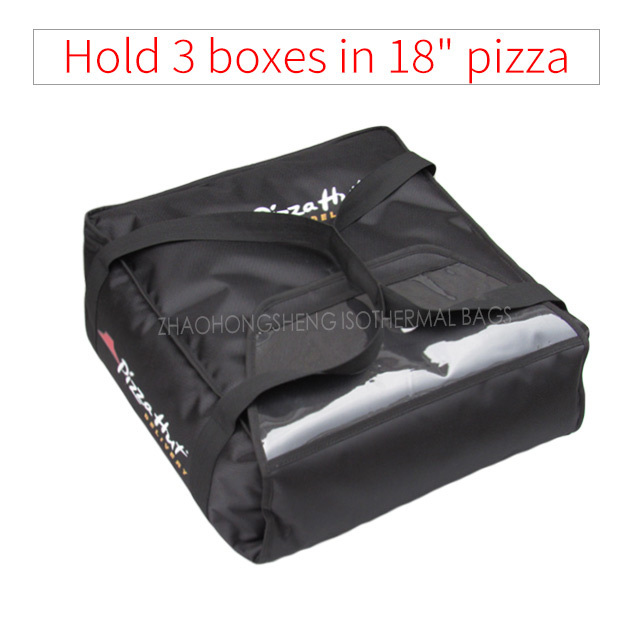 Custom brand black rubbermaid pizza hut delivery bag thermal pizza delivery bag