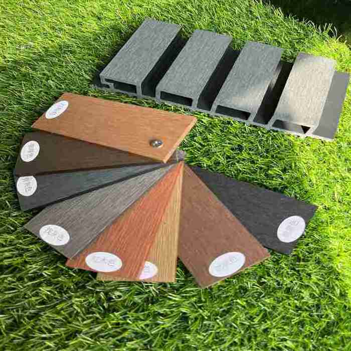 Outdoor decoration wood plastic panels wpc wallboard panel with 4 holes Great wall cladding