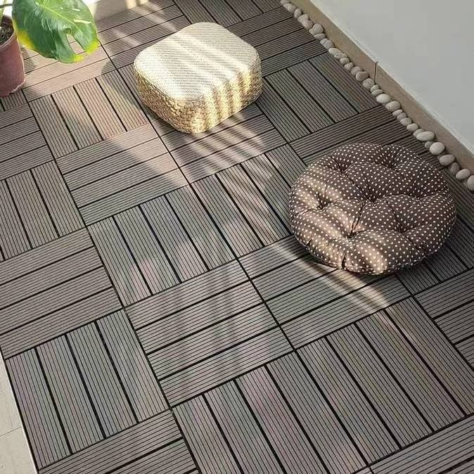 Hot Floor Tiles Wood Wpc Wood Plastic Crack Resistant Composite Decking Flooring Tiles Interlock Diy Tile Terrasse Gazebo Garden