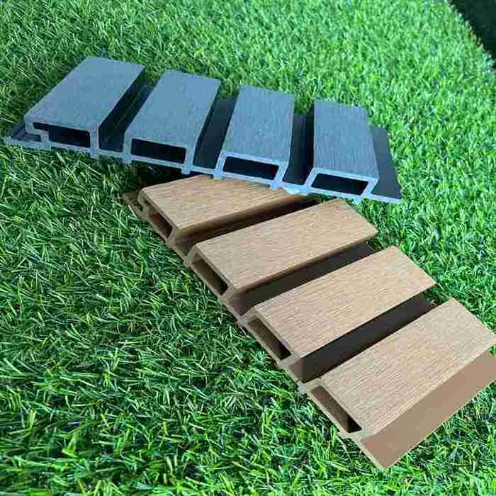 Outdoor decoration wood plastic panels wpc wallboard panel with 4 holes Great wall cladding