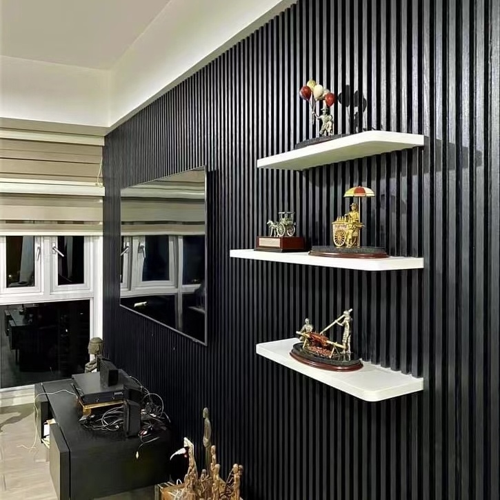 Cheap price indoor pvc wall panel 3d wall decoration WPC interior wall covering panels black