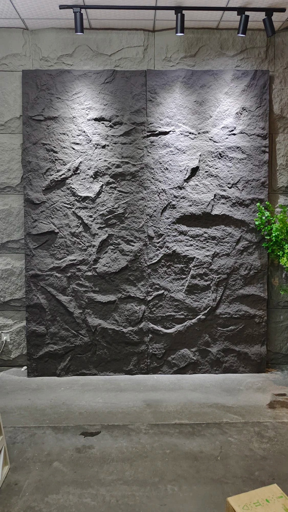 Hot Sale Light Weight And Cheap Polyurethane Faux Stone Wall Panels Pu 3d Rock Stone Waterproof Wall Paneling For Walls