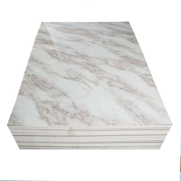 Modern UV Coating High Definition Glossy Faux Marble Wall Ceiling Decoration  PVC Marble Sheet