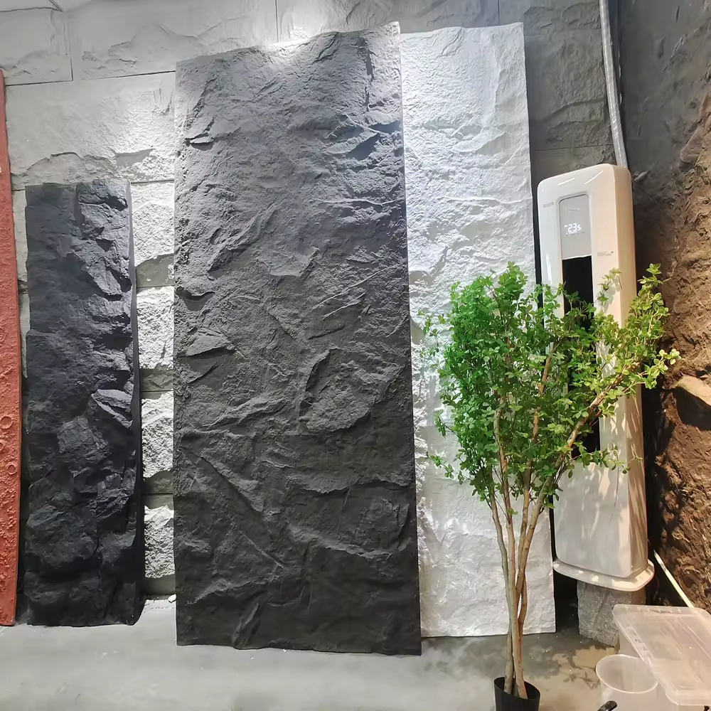 Hot Sale Light Weight And Cheap Polyurethane Faux Stone Wall Panels Pu 3d Rock Stone Waterproof Wall Paneling For Walls