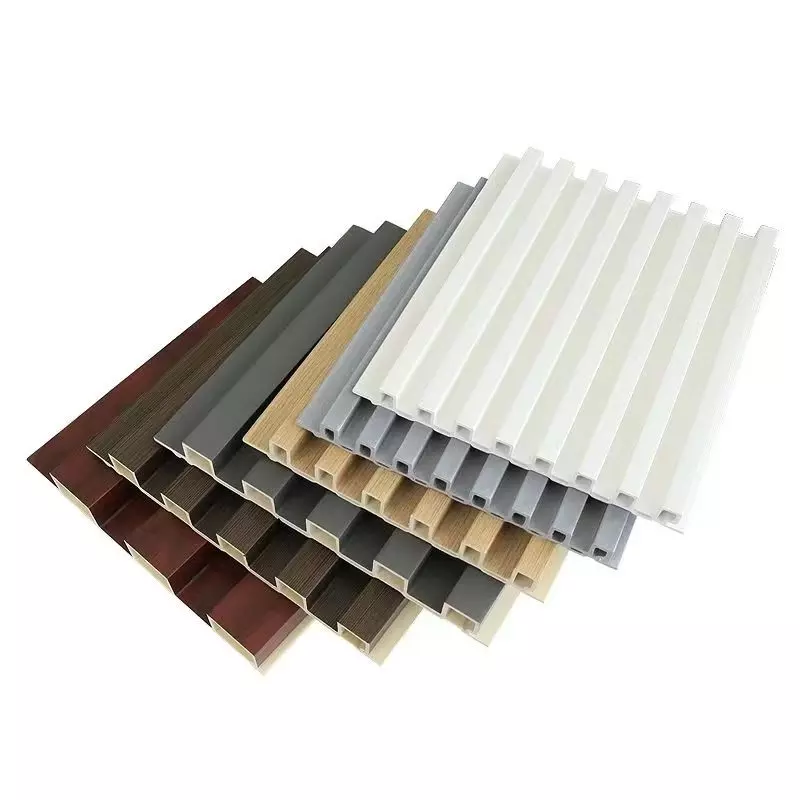 Wholesale cheap price wall paper 3d fluted pvc wall panel interior decoration wpc wall wooden panel cladding