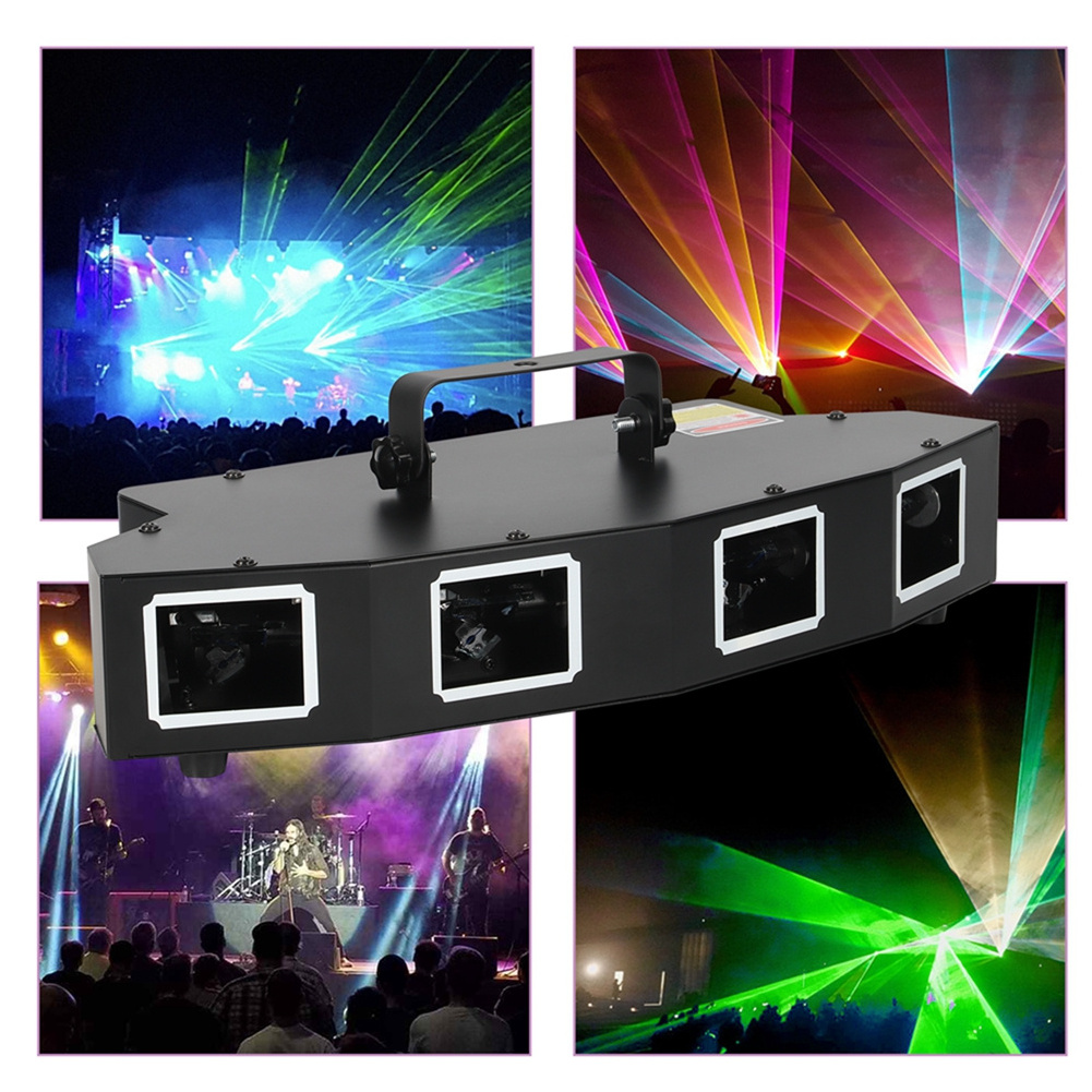 U`King RGB Y Four Holes Lasercube Dmx512 11Ch Sound Control Led Lazer Light Dj Disco Laser Lights For Night Club Stage lamp