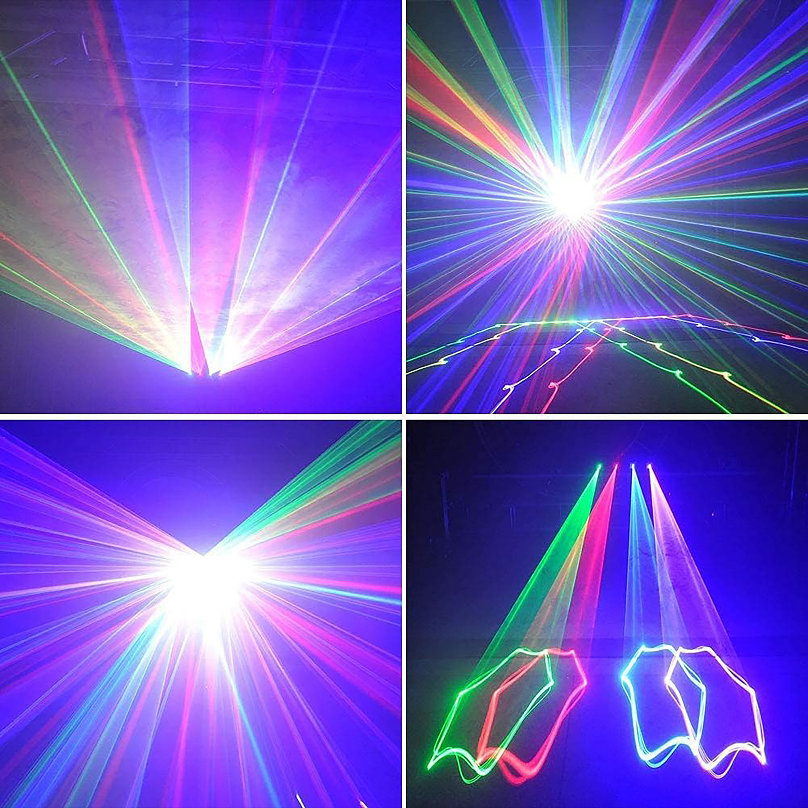 U`King RGB Y 4 Beam Moving Head Strobe Light LED Disco Laser Stage Lights