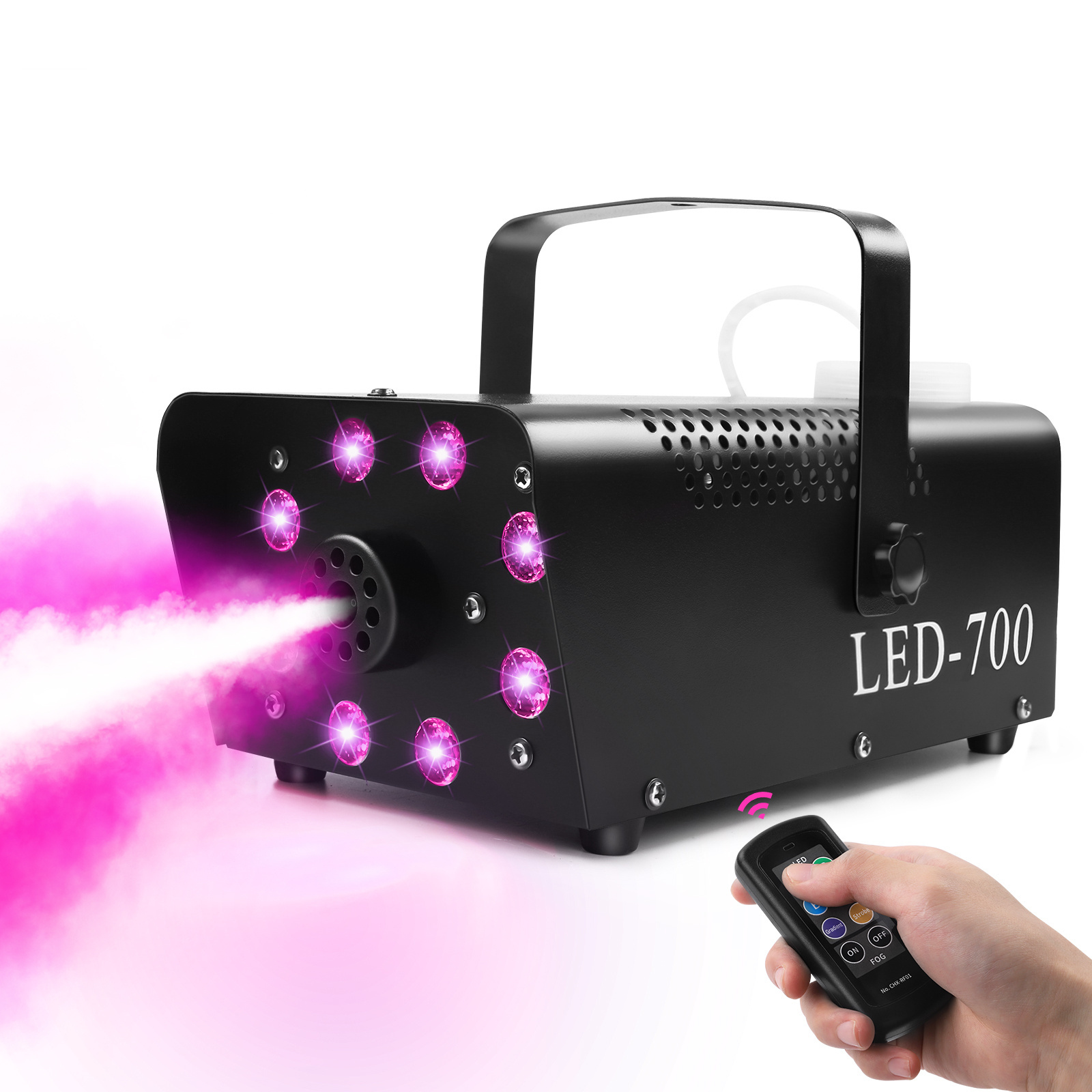 700W LED FOG Smoke Machine with 8PCS RGB 3 in 1 LED Stage Effect Equipment Fog Smog machine