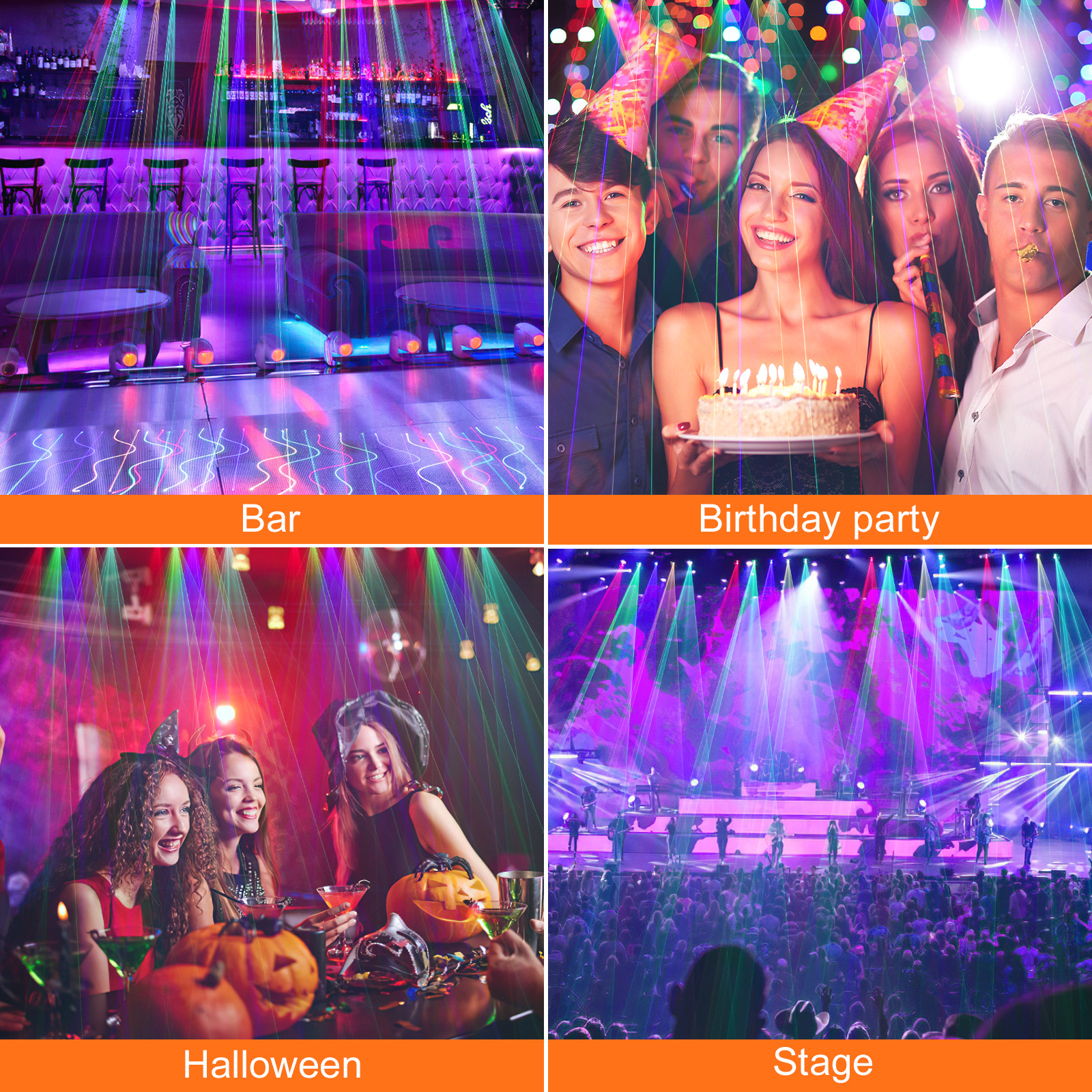 RGBYC Five-hole Laser + LED RGB Stage Light Party Beam DJ KTV Lights Pattern Projection Lazer Lamp Line Laser Lighting