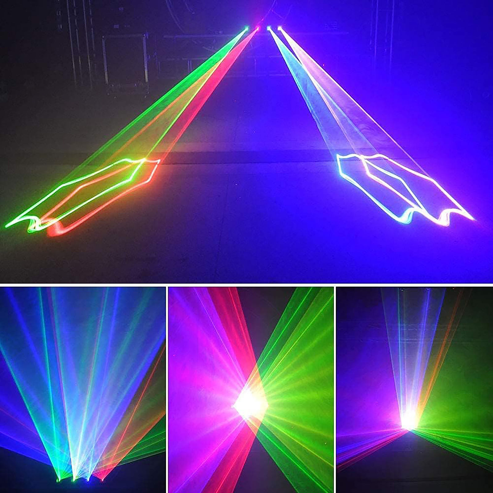 U`King RGB Y 4 Beam Moving Head Strobe Light LED Disco Laser Stage Lights