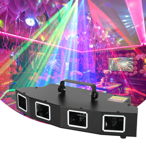 U`King RGB Y Four Holes Lasercube Dmx512 11Ch Sound Control Led Lazer Light Dj Disco Laser Lights For Night Club Stage lamp