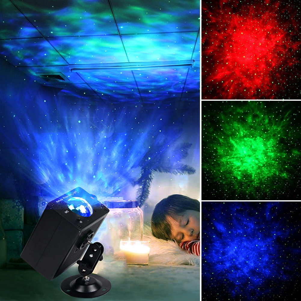 RGB LED+Green Laser USB Nebula Star Night Lamp Starry Sky Projector Light with Remote Control