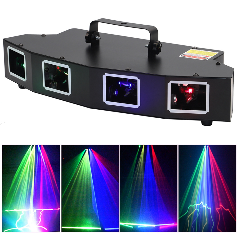 U`King RGB Y Four Holes Lasercube Dmx512 11Ch Sound Control Led Lazer Light Dj Disco Laser Lights For Night Club Stage lamp