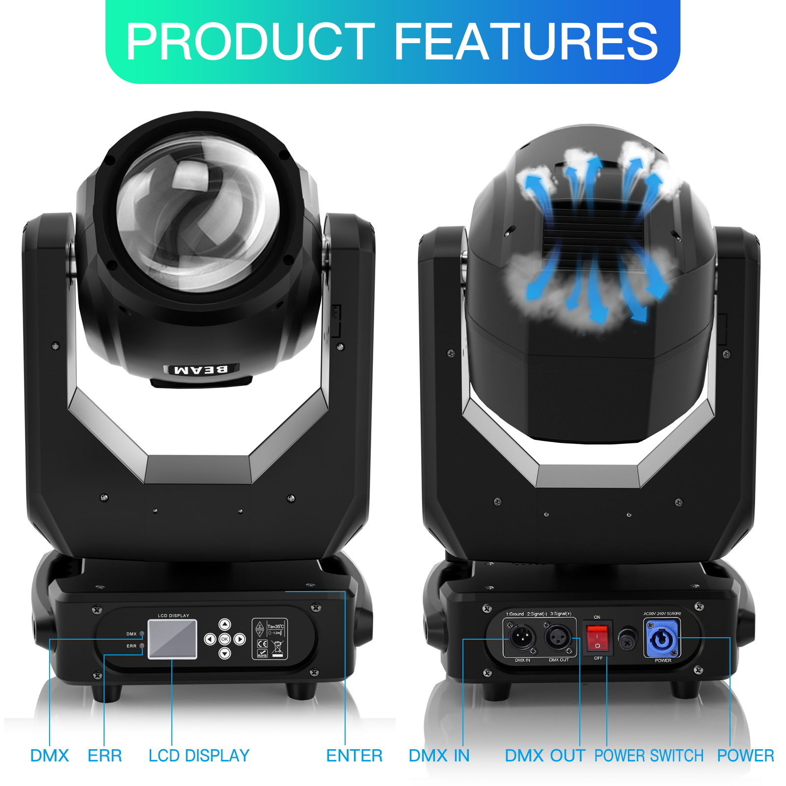 High Brightness Rainbow Lighting Effect 10R Moving Head Light beam spot 280W Stage Lights