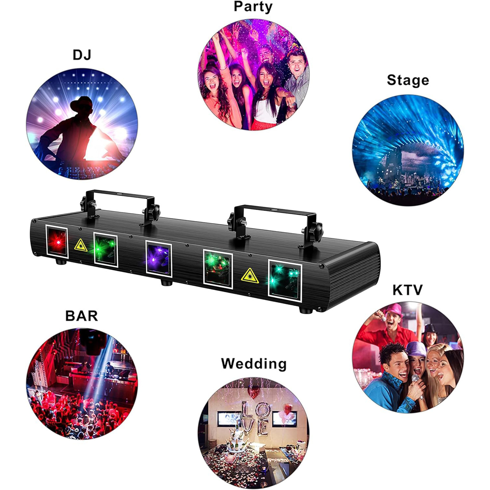 U`King 30W RGB Y Five Holes Patterns Laser Lights For Bar KTV Party Disco LED Laser Effect Light