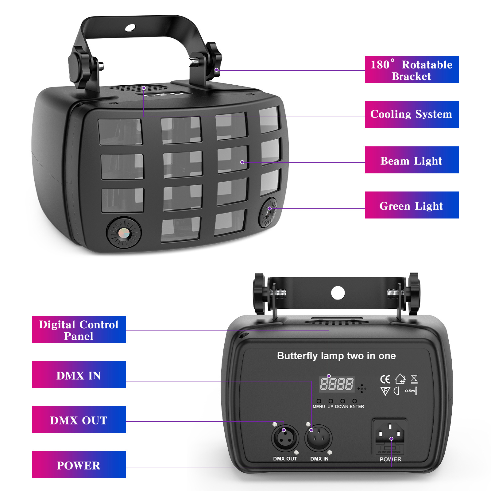 U`King 30W Led Strobe Stage Light With Remote Control Green Laser Lamp Lazer For Disco Dj Party Show Ktv Laser Light