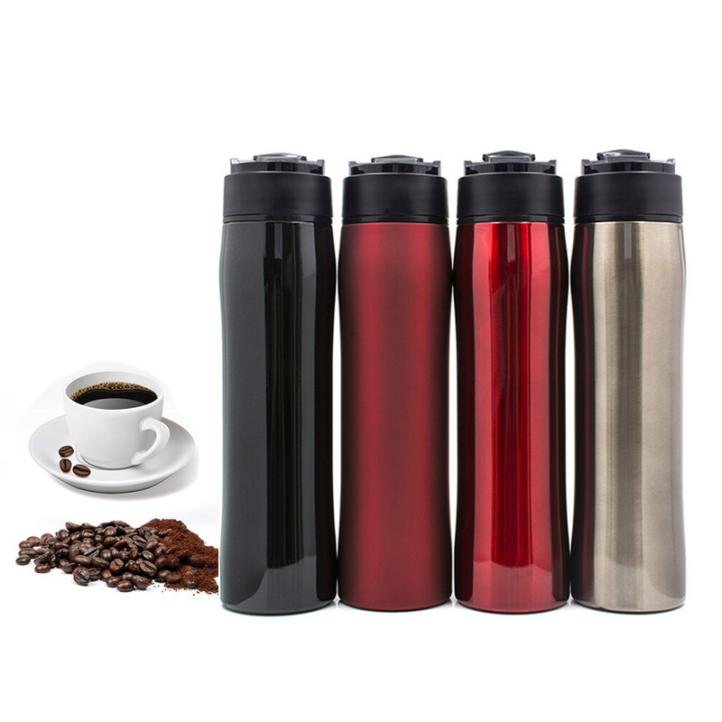 Portable Stainless Steel French Press Coffee Maker 350ML Travel Mug with Filter and Double Wall Insulated Thermos/Kettle