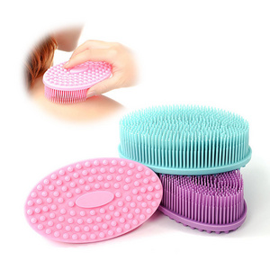 Custom Soft Cleansing Washing Baby Skin Back Shower Scrubber Exfoliating Silicone Body Bath Brushes