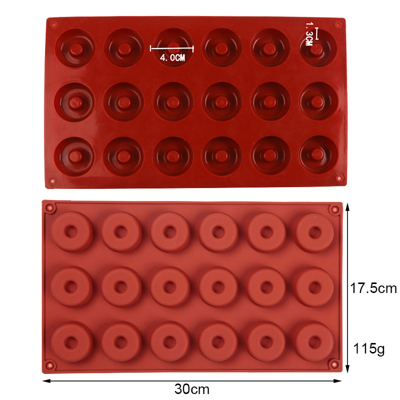 18 Holes Round Non-Stick Silicone Cake Decorating Supplies Sweets Cookie Silikonform Donut Mold