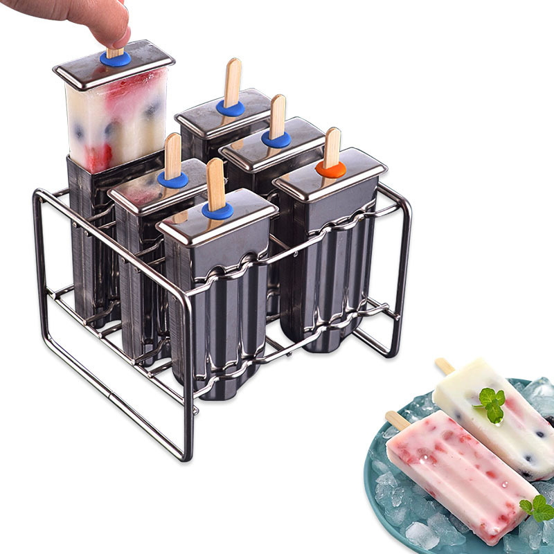 Ice Cream Mold Popsicle Lolly Mould Stainless Steel Ice Cube Tray Pan Kitchen Tools DIY