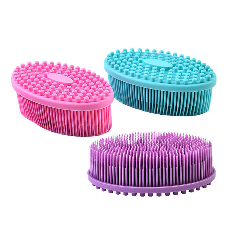 Custom Soft Cleansing Washing Baby Skin Back Shower Scrubber Exfoliating Silicone Body Bath Brushes