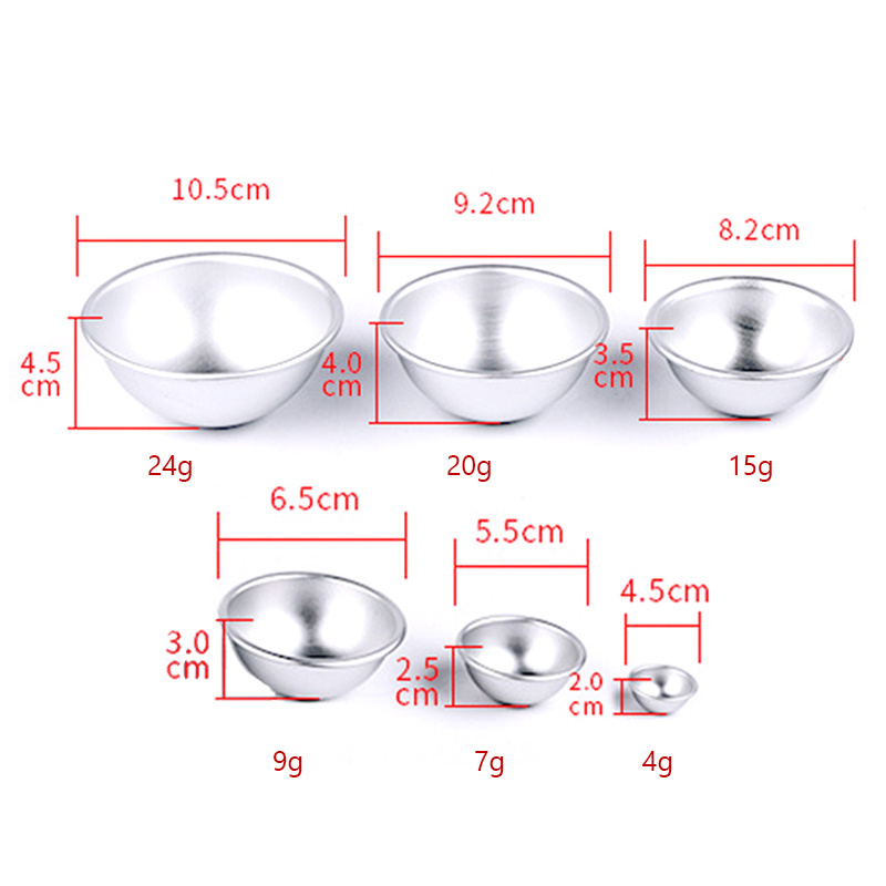 Custom Aluminium Alloy 3D Ball Sphere Hemisphere Cake Mould Kit Metal Bath Bomb Molds