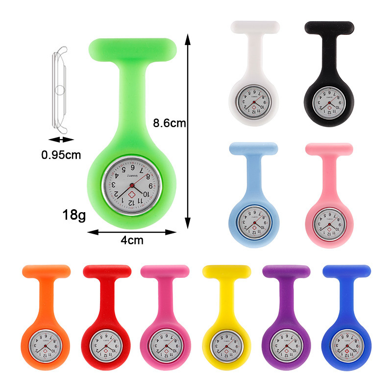 Best Hospital Clip Hanging Pocket Clock Silicone Rubber Nurse FOB Watch