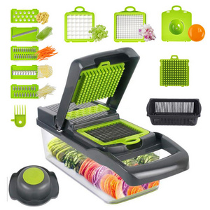 Multi function kitchen tools  Blades Potato Tomato Julienne Grater Cube Vegetable Fruit Salad Chopper Cutter Slicer