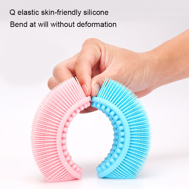 Ultra Soft silicone Double  face cleansing sided scalp massager shampoo brush baby silicone bath brush