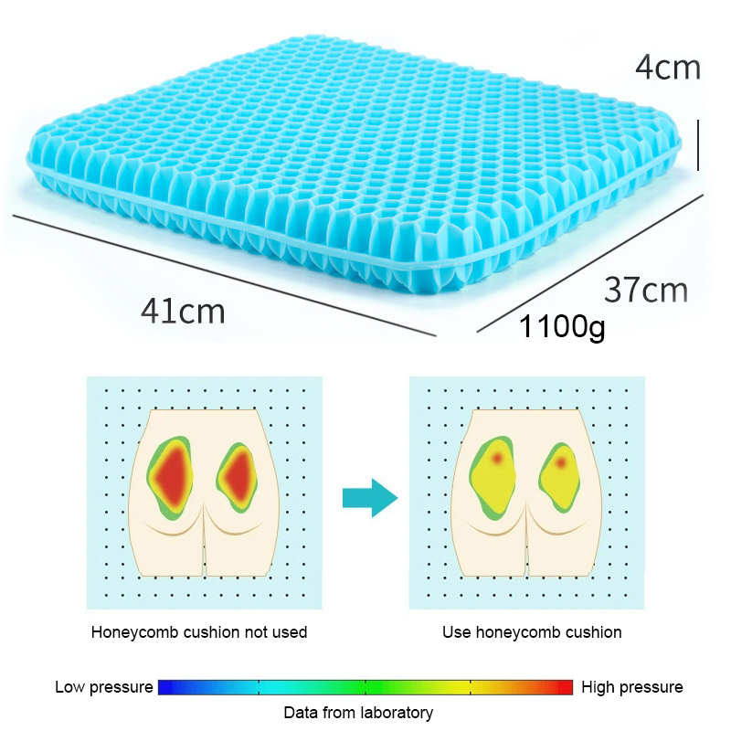 Wholesale Comfort Soft Square Car Cushions Honeycomb Gel Office Sofa Chair Seat Pad Silicone Egg Cushion